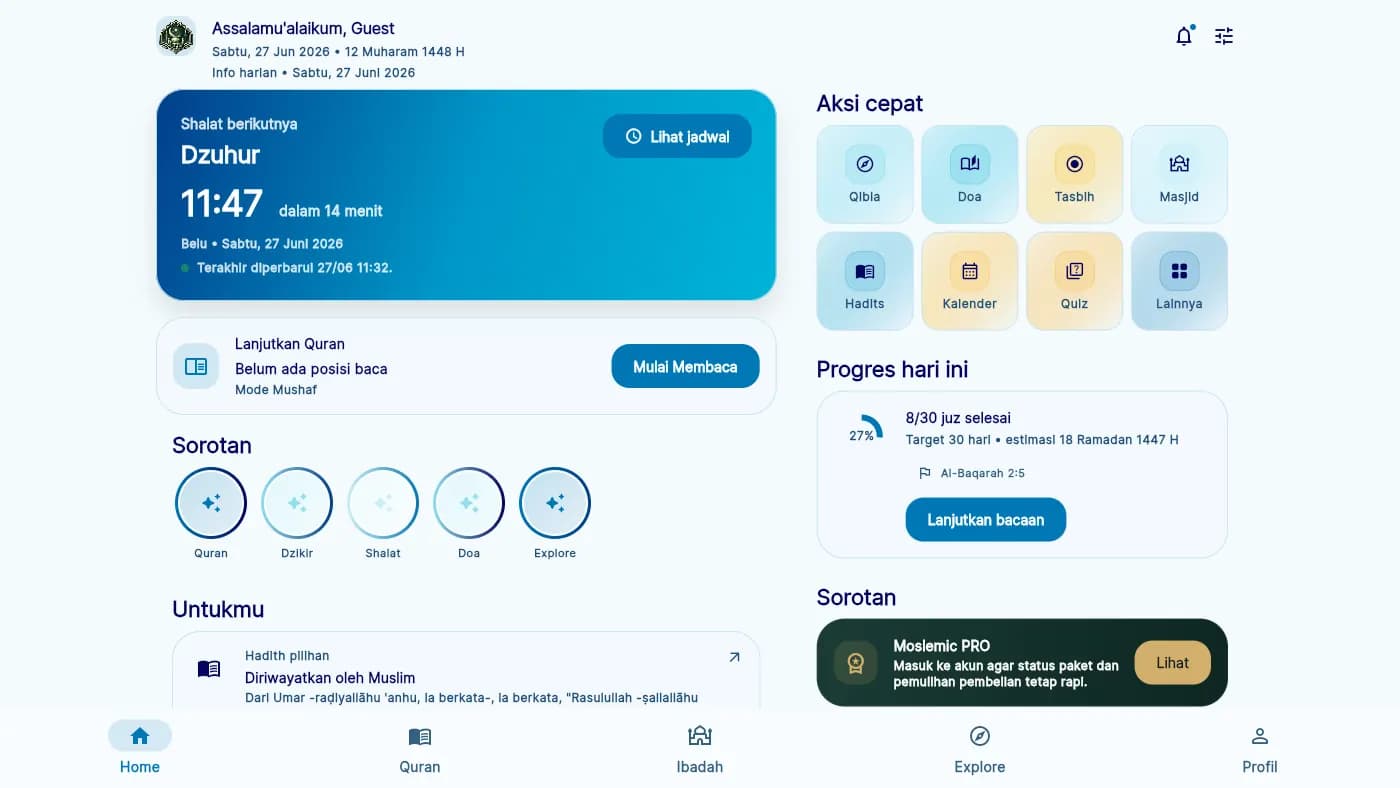 Moslemic app preview